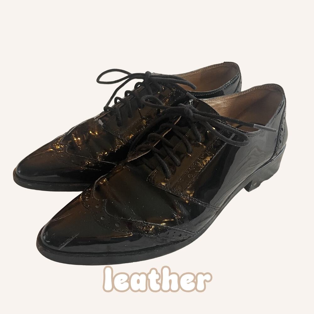 LOUISE ET CIE oxford shoes black patent leather, size 8